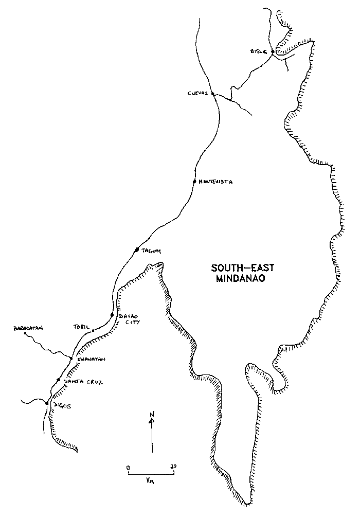 Southeast Mindanao map