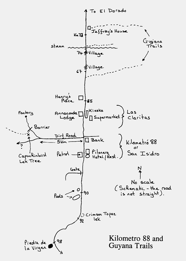 Km 88 and Guyana Trails map