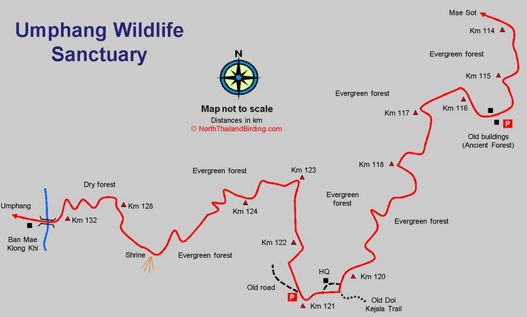Umphang Wildlife Sanctuary map
